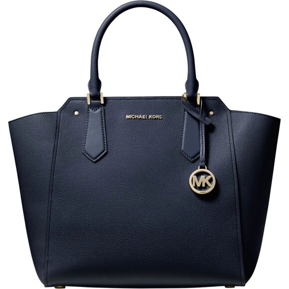 Michael Kors Hayes Large North South Navy Pebble Leather Tote Bag SEALED - Picture 1 of 7